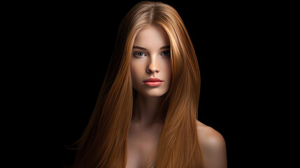 Obraz premium Beautiful Long Straight Hair. Generative Ai