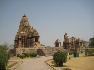 Fototapeta premium The Khajuraho Group of Monuments is a group of Hindu, Buddhist and Jain temples in Madhya Pradesh, India.It is famous for its ancient temples that depict some of the finest art in the world.