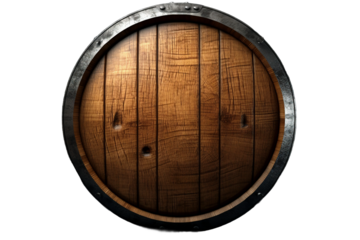 Whiskey barrel . isolated object, transparent background