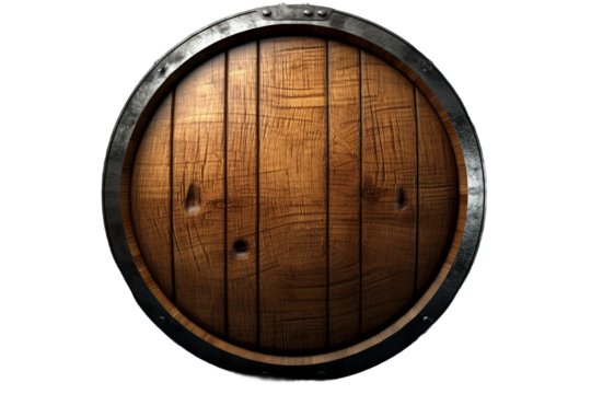Whiskey barrel . isolated object, transparent background