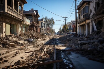 Powerful earthquake, showcasing the devastating impact of seismic forces on structures and environments