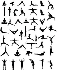 Yoga Silhouettes Set 1