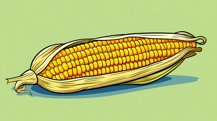 hand drawn cartoon corn illustration
