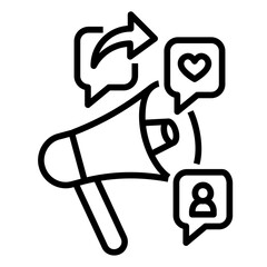 social media merketing outline icon