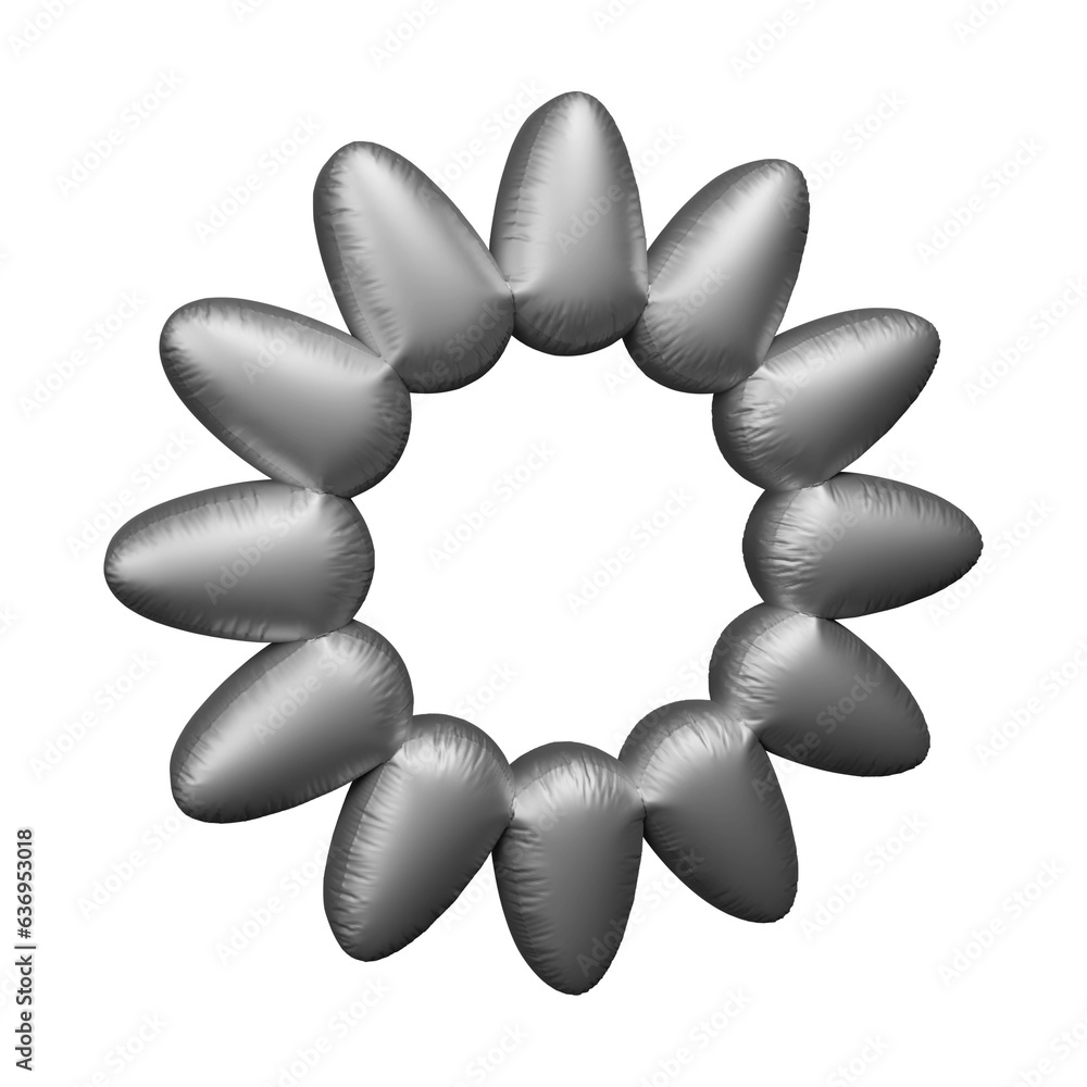 Poster silver frame design in 3d rendering isolated on transparent background. geometric shape for text and