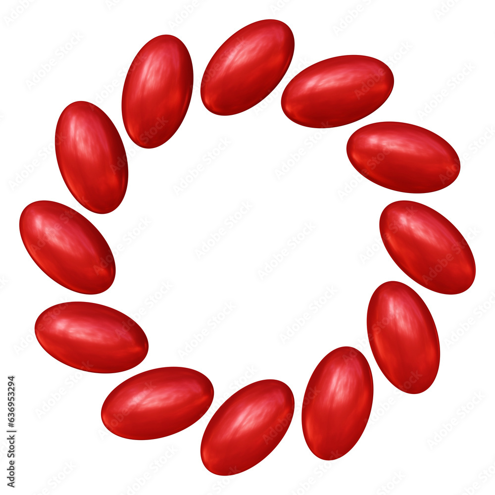 Poster red frame design in 3d rendering isolated on transparent background. geometric shape for text and mo
