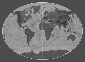 World map. Bilevel. Fahey projection. Meridian: 0