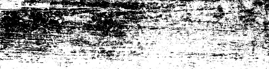 Grunge black texture. Wide horizontal long banner. Dark grainy texture on white background. Dust overlay textured. Grain noise particles. Rusted white effect. Vector illustration, EPS 10.