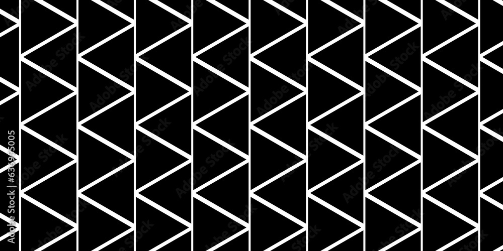 Poster abstract modern minimal black and white monochrome geometry triangle zig-zag grid pattern background
