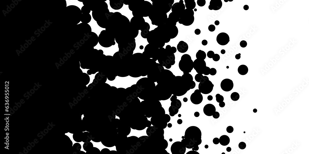 Poster abstract modern minimal black and white monochrome geometry circle splotches background fade out wit