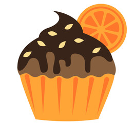 chocolate cupcake with orange