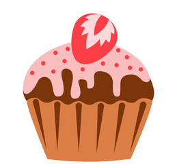 cupcake with strawberry