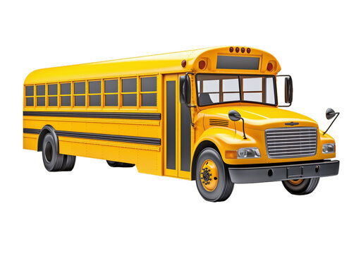 Isolated  School Bus on White Background