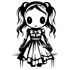 creepy doll vector illustration