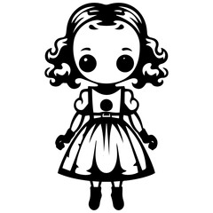 creepy doll vector illustration
