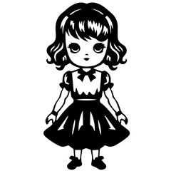 creepy doll vector illustration