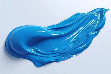 Splatter of blue paint. A smear of oil paint. Generated by AI.