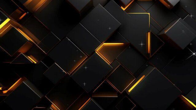 Abstract geometry on yellow and black background.