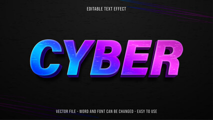 Editable cyber 3d text effect - Cyberspace mock up