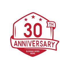 30 years anniversary celebration hexagon design template. 30th anniversary logo. Vector and illustration.
