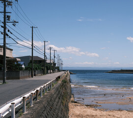 Fototapeta premium Small town of Japan at the beach.
