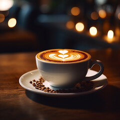 Beautiful latte art in a cafe