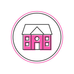 Filled outline House icon isolated on white background. Home symbol. Vector