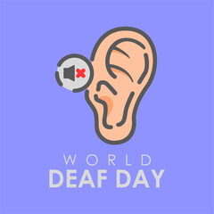 world deaf day poster template vector