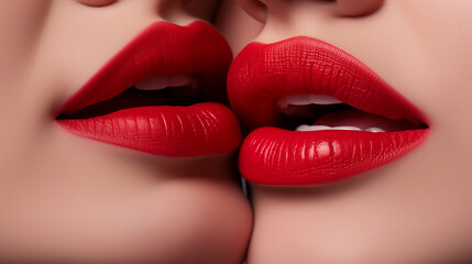 Obraz premium close up lips of woman