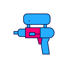 Filled outline Water gun icon isolated on white background. Vector
