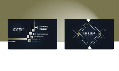 Luxury and elegant dark black navy business card templates. best for print items. Vector illustration.