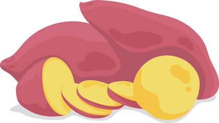 Delicious sweet potato illustration design
