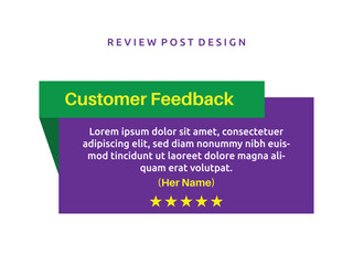 Vector customer feedback review post design template 