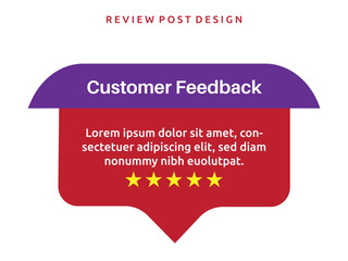Vector customer feedback review post design template 