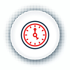 Line Clock icon isolated on white background. Time symbol. Colorful outline concept. Vector