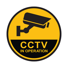 Security camera icon, video surveillance, cctv sign. Yellow square indicating camera operation. Surveillance camera,monitoring, safety home protection system. Fixed CCTV, Security Camera Icon Vector.
