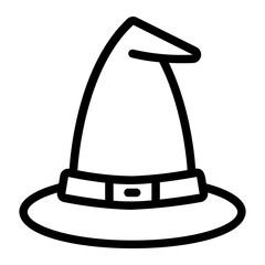 witch hat line icon