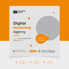 Creative business marketing social media post, Vector digital marketing business post.