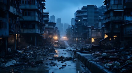 台風後の街並み1
