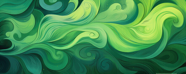 Fototapeta na wymiar Abstract organic green lines as wallpaper background illustration