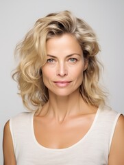 Naklejka premium Beautiful portrait woman, facing camera