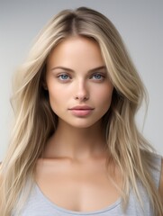 Fototapeta premium Beautiful portrait woman, facing camera