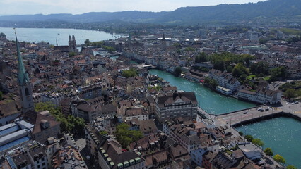Naklejka premium aerial view of the city of Zurich
