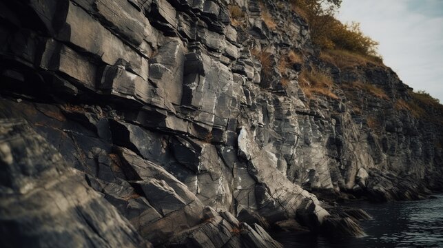Natural and Rugged Rocky Cliff Texture, Raw Beauty in Cliff Formation