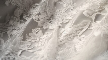 Delicate and Intricate White Lace Fabric Texture, Elegance and Beauty in Fine Detail