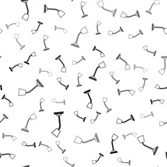 Black Table lamp icon isolated seamless pattern on white background. Vector