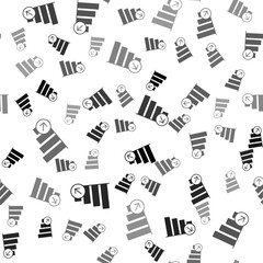 Black Financial growth decrease icon isolated seamless pattern on white background. Increasing revenue. Vector