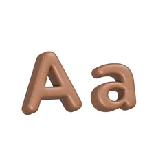 3D alphabet Letters A to Z with a Soft Couch, foam surface on a White Isolated background.