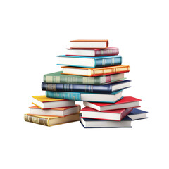 Isolated 3D Vector of Books on a White Background