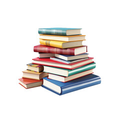 Isolated 3D Vector of Books on a White Background